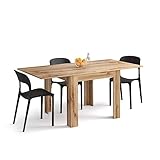 MOBILI FIVER, Mesa Cuadrada Extensible Eldorado, 90x(180) x90 cm, Color Madera rústica, para 4-8 Personas, Mesa Extensible de Comedor, Mesa Cocina, Made In Italy