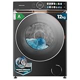Cecotec Lavadora 12Kg Carga Frontal Bolero DressCode 12980 Direct Drive Steel A. 1400RPM, Motor Direct Drive, Bajo Consumo, Pantalla FullColor, Acabados Imitación Cuero, Puerta XXL, Luz UV y Vapor