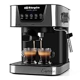 Orbegozo EX 6000, Cafetera express, 1050 W, depósito de agua extraíble 1,5 litros, 20 bar, panel control táctil, modos programados, café molido/monodosis, vaporizador, frontal inox, color plata