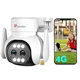 Ctronics 3G/4G LTE Camara Vigilancia con Tarjeta SIM 300M, Doble Lente 6X Zoom Híbrido PTZ IP Cámara, Seguimiento Automático, Zoom Automático, Visión Nocturna en Color, TF & Cloud