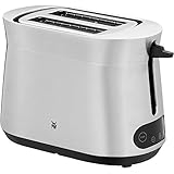 WMF Kineo Tostadora de acero inoxidable, doble ranura con accesorio para panecillos, 2 rebanadas, 10 niveles de tostado, 980 W, acero inoxidable mate