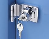 Litensh Cerradura de cerrojo de ángulo recto de 90 grados con llave igual, cerrojo pequeño de metal, hebilla de pestillo de seguridad para puerta, cerradura de cobertizo de candado (2,5 pulgadas)