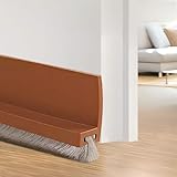 Vingspina 100cm Marrón Junta de Cepillo para Puerta, Burlete Silicona Puerta Autoadhesivo para Burlete de Puerta, Burlete Bajo Puerta, Ajustable Tira de Sellado para Antipolvo, (Brown)