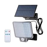 GRIFEMA GD201 Luz Solar Exterior con Sensor de Movimiento, [108 LEDs/ 3 Modos/ 1500mAH], Foco Solar Exterior con Control Remoto, IP65 Impermeable para Jardín, Garajes