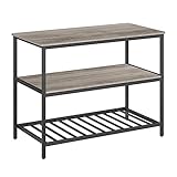 VASAGLE Estante de Cocina con encimera Grande, Estante de microondas de 3 Niveles, Marco de Acero, 60 x 120 x 90 cm, Industrial, fácil instalación, Gris-Beige-Negro KKI001B02