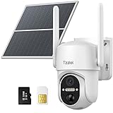 Tzziel 3G/4G LTE Camara Vigilancia Exterior Bateria Solar, 2K Camara Vigilancia con Visión Nocturna Color, Detección de Movimiento, Sirena, Audio Bidireccional, IP66, con Tarjeta 32GB y Tarjeta SIM