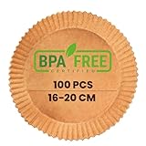 PORTENTUM Papel freidora aire 100 unidades Food-Grade BPA free de 16-20 cm Papel Air Fryer Redondo