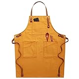 HLWAN Delantal de Lona sólida para Mujer, 1 Unidad, Accesorios de Cocina, Bolsillo, café, Hornear, café, Baberos, Pintura para el hogar, Accesorios de cocina-2WQ-46487-007