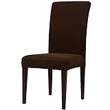 Subrtex - Funda para silla con respaldo elástico spandex - Moderna funda ideal para sillas de comedor - Funda protectora - Color chocolate - Paquete de 4 unidades