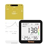 Temtop Monitor de calidad del aire interior con detección de PM2.5, VOC y CO2, monitoreo de temperatura y humedad, conectividad con la aplicación (M10 Plus)