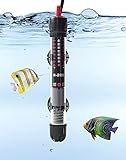 NETONDA Calentador Acuario 50W 60 Litros Sumergible Calentador de Agua Acuario Con Termostato, Calentador Pecera Calentador Tortugas de Agua, Calefactor Acuario Vidrio de Cuarzo Seguro 30~60L(20-34°C)
