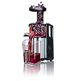 MPM MSO-12M Licuadora prensado en frío para verduras y frutas, baja velocidad 60RPM, Slow Juicer, boca ancha, función inversa, 150W