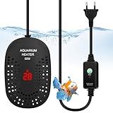 SHUNNBUY Calentador Acuario Pequeño 50W 20-45L Calentador Pecera con Ventosa Termostato Acuario con Controlador y Pantalla LED Adecuado para Tortugas Marinas y Peceras Pequeñas