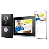 NIVIAN Videoportero Inteligente WiFi Full HD para Exterior con Monitor Táctil, Conexión de 2 Hilos, Control por Voz Alexa/Google, Grabaciones en MicroSD - Serie Smart Security