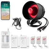 Alarma Puerta con Sirena, Alarmas para Casa WiFi sin Cuotas 115dB Sirena Alarma con Sensor de Movimiento, Sensor Puerta, Control Remoto Sistema de Seguridad para el Hogar Compatible con Alexa