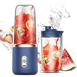 Stock Lider-Batidora Portátil Licuadora, para Smoothie o Batidos, Mezcladora Personal, Portable Blender, Licuadora de Frutas Inalámbrica Recargable USB Deporte, Camping, Fitness. (Azul)