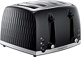 Russell Hobbs 26071 26071 - Tostadora de pan de abeja contemporánea con ranuras extra grandes y función de elevación alta, color negro