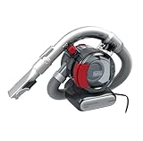 Black+Decker Aspirador de Mano para Coche 12V, Acción Ciclónica, Tubo Flexible 80cm, Adaptador para Mechero, 5m de Cable, Depósito 560ml, Incluye Accesorios, PD1200AV-XJ