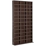 Homcom – Biblioteca estante estilo contemporáneo 33 compartimentos regulables en altura 1,02l X 0,24L X 1,95h M, madera, marrón, 102x24x195cm