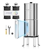 Purewell Sistema de agua alcalina de 4 niveles de gravedad, hasta pH 8,5, con 2 cartuchos de filtro de agua PB-PH, indicador de nivel de agua de cristal visual, agua alcalina (8,5 L)