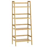 CASARIA Estantería de bambú de 4 baldas estantes Mueble de almacenaje librería 123x48x32 cm Cocina baño
