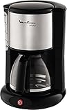 Moulinex FG360811 Cafetera de Filtro, 12 Tazas, función Auto, 1000 W, 45 Decibeles, DAA, INOX y Negro