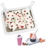 Fabricante de Helados, ZoneYan Heladera Instantánea con 2 Espátulas, Máquina para Hacer Helados en Rollo, Placa de Hielo para Helados, Plancha para Hacer Helado para Sorbete, Gelato, Yogur Helado