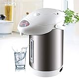 Dispensador de agua de 3,8 litros, 750 W, acero inoxidable, con función de conservación del calor, giratorio 360°, hervidor eléctrico para oficinas, hoteles