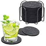 Juego de 14 Posavasos Originales y Absorbentes de Fieltro, Coasters para Proteger Mesas y Muebles, Ideal para Vasos, Tazas y Bebidas, FHISKUNYU