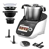 Sogo Robot de Cocina Multifunción con Accesorios Incluidos, 8 Modos Automáticos - Robot Cocina con Olla Eléctrica, Báscula Integrada, Vaporera, Temporizador, Jarra de 3,5 litros y 12 velocidades