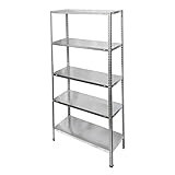 Mundozone Estantería metálica galvanizada 5 baldas 150x75x30 cm 150 kg (1x Estantería)