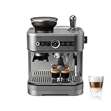 Cafetera espresso semiautomática Philips Barista Brew - Espresso simple y doble + Botón Americano, recipiente de 250 g de café en grano, guía intuitiva, prensado calibrado, acero Inox (PSA3218/01)