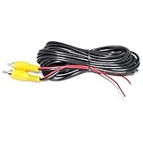POFET Cable de Video de extensión RCA con Cables Rojos de activación inversa para la cámara del Monitor de visión Trasera del automóvil Cableado de CCTV LED (6 Metros y 20 pies)