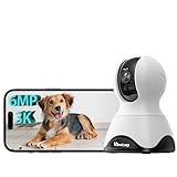 Vimtag Cámara interior para mascotas, cámaras de perro de 3.5 K 6 MP con aplicación, panorámica/inclinación de 360°, conversación bidireccional, seguimiento de movimiento, visión nocturna, grabación