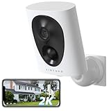 virtavo 2K Camara Vigilancia WiFi Exterior/Interior sin Cables batería Recargable, QHD, IA para detección, Larga duración en Espera, visión Nocturna en Color, detección de Movimiento PIR