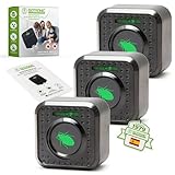 ISOTRONIC Ahuyentador de ácaros e insectos con ultrasonidos | Elimina ácaros del colchón con ultrasonidos | Repelente ultrasónico de ácaros/chinches de cama/insectos | Eléctrico (230 V) | Set de 3