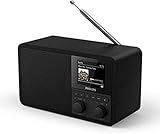 Philips Audio Radio Internet PR802/12 Dab+ Internet Radio (Bluetooth, Dab+, Temporizador, Alarma Dual, Conexión con Spotify), Color Negro