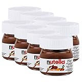 FERRERO Nutella - Botes de Nutella en miniatura de cristal, set de 8 unidades de 25 g, crema de avellanas y chocolate para untar