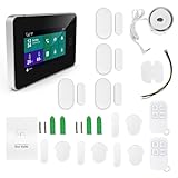 Irishom Sistema de Alarma inalámbrico para el hogar TY WiFi 2G Panel de Alarma con Pantalla táctil Completa de 4,3 Pulgadas con desbloqueo por Huella Digital Alarma antirrobo