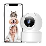 EBUYFIRE Cámara IP WiFi 360° Cámara de Vigilancia 2K (3MP), Visión Nocturna Admite Tarjeta SD, Detección y Seguimiento de Movimiento, Control Remoto, Cámara para Bebé/Mascotas