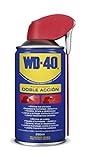 WD-40 Producto Multi-Uso Doble Acción Spray 250 ml, Lubrica, Afloja, Protege del óxido, Dieléctrico, Limpia metales, plásticos y Desplaza la humedad, Color Blanco