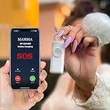 Llavero alarma antipinchazos, dispositivo antiagresión SOS llamada automática, envío instantáneo posición GPS, sirena 130 dB, defensa personal y autodefensa para mujeres, niños y ancianos (blanco)
