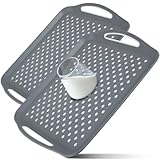 Bandeja antideslizante para servicio 2 unidades, 45 x 32 cm, bandeja de servicio antideslizante, con asa, bandeja de servicio rectangular, antideslizante, restaurante, salón, para café y té,