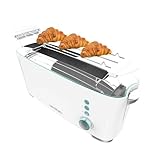 Cecotec Tostadora de 1 Ranura Larga Toast&Taste Extra W. 1000W, 2 Tostadas, Ranura XL para Panes Gruesos, Sistema Autocentrado, 7 Posiciones de Tostado, Expulsión Automática, Recogemigas y Varillas