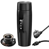 Hervidor eléctrico portátil, mini taza de agua de calefacción de 300 W, taza de coche de 350 ml, hervidor de té, forro interior de acero inoxidable 304 con función de apagado automático