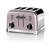 Cuisinart CPT180PIE Tostadora de 4 Ranuras Anchas para Todo Tipo de Pan, 6 Niveles de Tostado, 1800W, Función Bagel, Descongelar y Recalentar, Rejilla de Centrado Automático, Palanca de Elevación