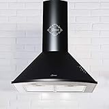 Gurari 046 Campana Extractora de Pared 60 cm • 1000 m³/h • Lujo • 3 Velocidades • LED • Negra • Metal • Recirculación Posible