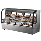 VEVOR Vitrina Refrigerada Vitrina Grande para Repostería de 901 L Refrigerador Comercial de 4 Niveles con Iluminación LED Refrigeración por Corriente Descendente Móvil con Ruedas para Panadería
