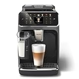 Philips Cafetera Espresso Totalmente Automática Serie 5500-20 Cafés Calientes y con Hielo, Sistema de Leche LatteGo de Limpieza Rápida, 40% más Silenciosa con SilentBrew, QuickStart, Gris (EP5544/50)
