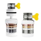 NYGGTYK Filtro de grifo de 2 piezas, filtro de agua de grifo de carbón activo, filtro de rotación libre de 360 grados para cocina y baño, para eliminar las impurezas del agua y suavizar el agua dura.